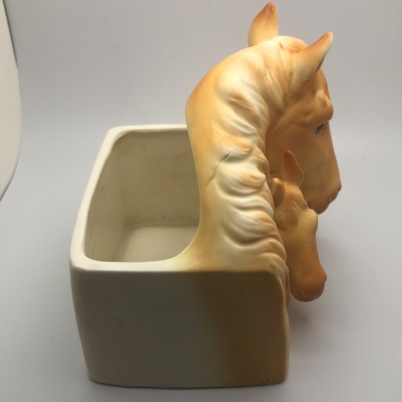 Vintage Equestrian Napco Porcelain Horse And Pawn Planter 5.25"H. Made in Japan - Picture 8 of 11